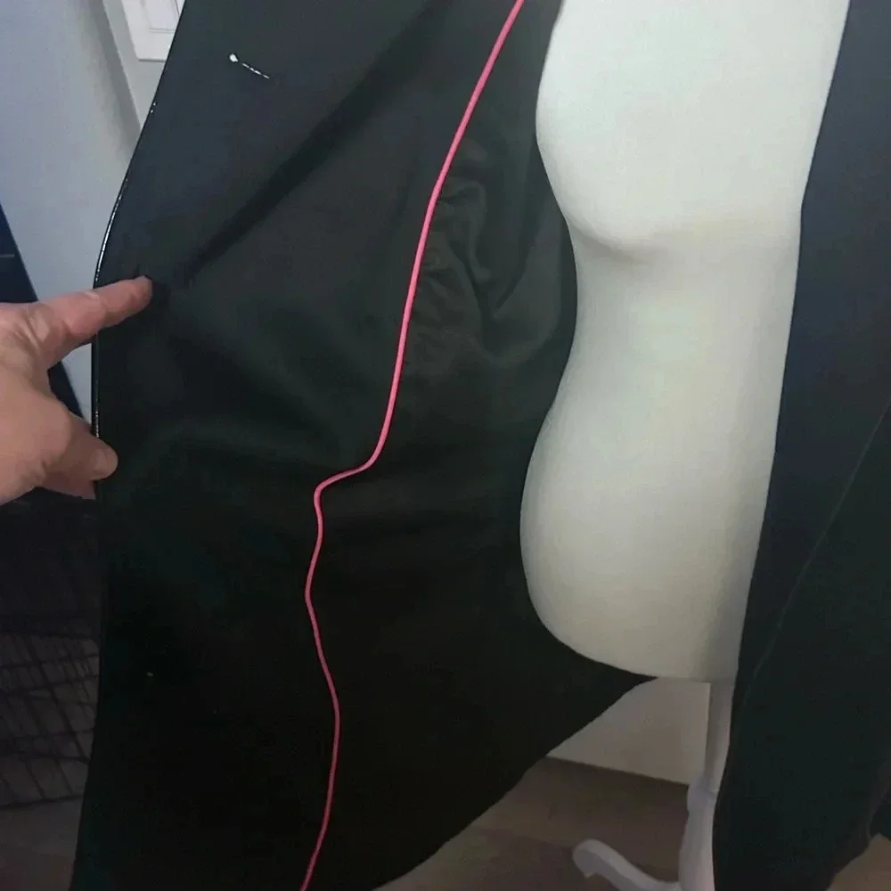 🖤”Guess” Women’s Black Mid Length Military Style Belted Jacket Size XS💛 - Picture 7 of 16